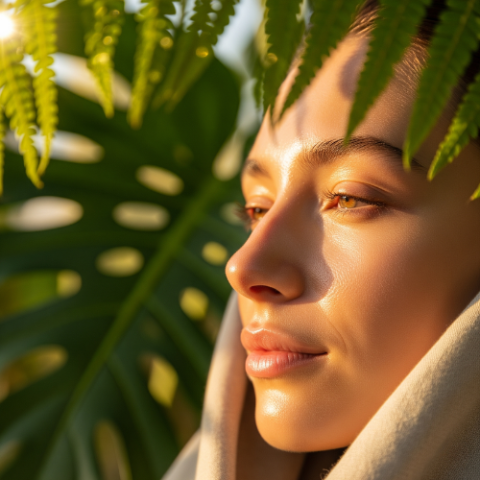 Foto Ragazza dalla Pelle Perfetta in un ambiente rilassante